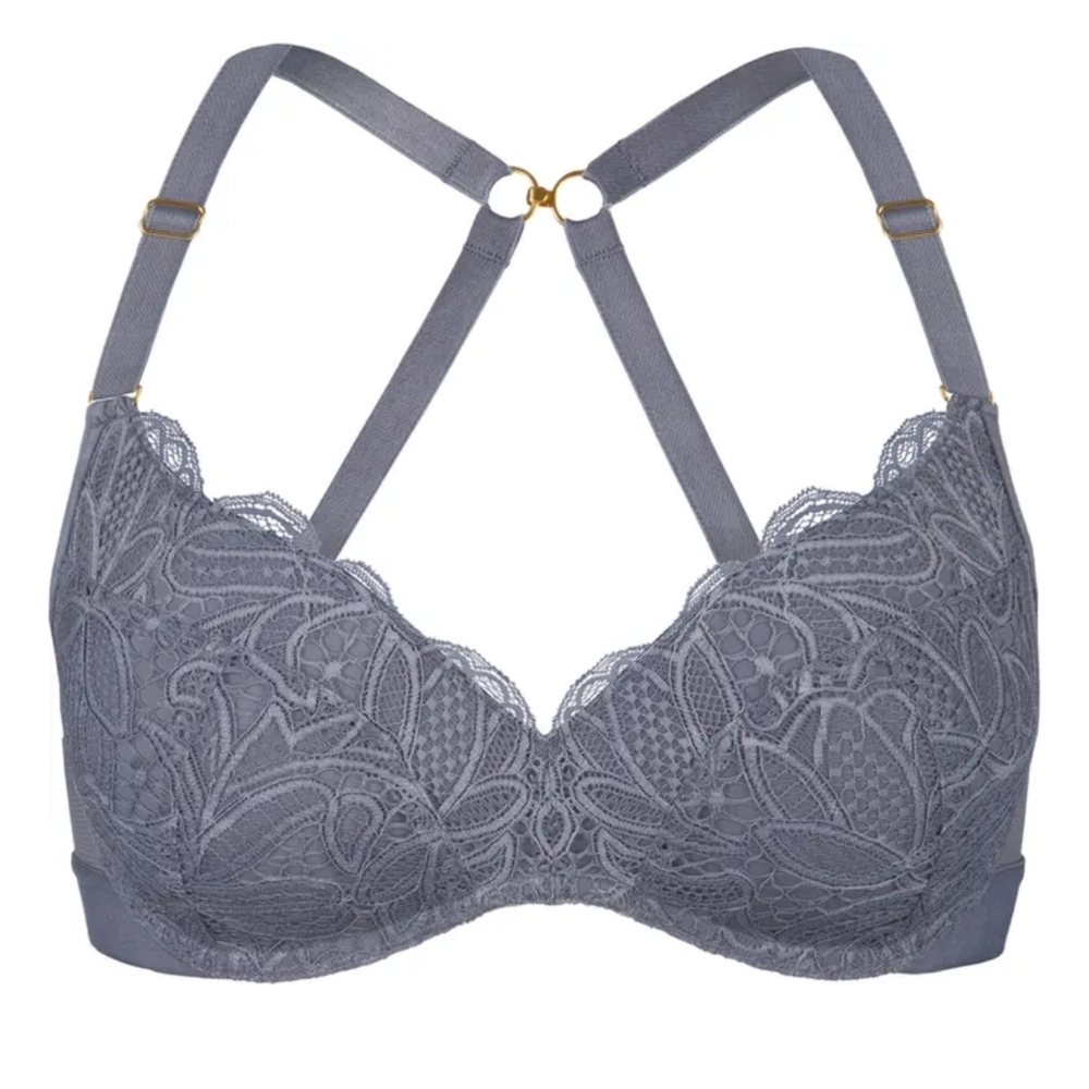 Lively Lace  wireless push-up T-Shirt Bra Smoke gray 34C - Picture 3 of 5
